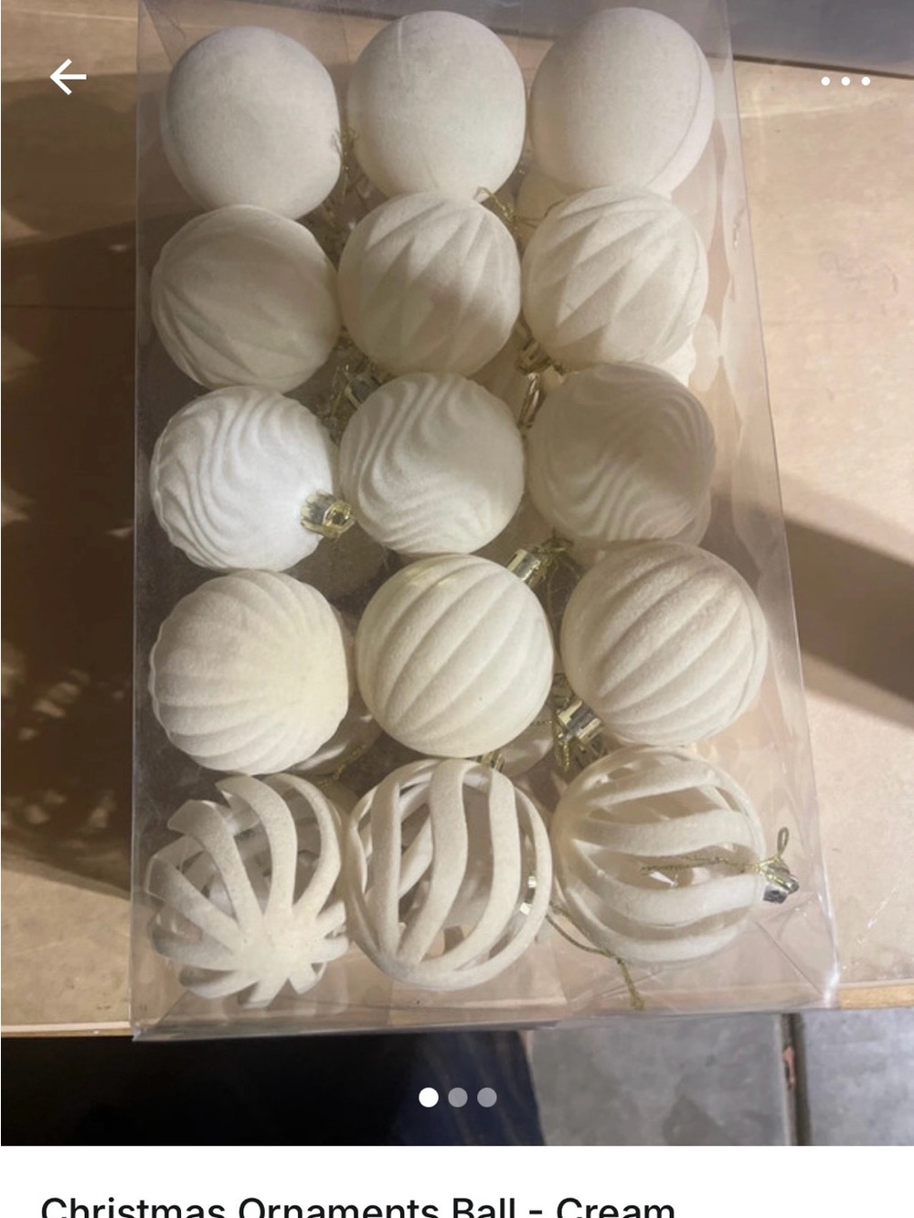 Othr Cream Velvet & Cutout Holiday Ornament Assortment